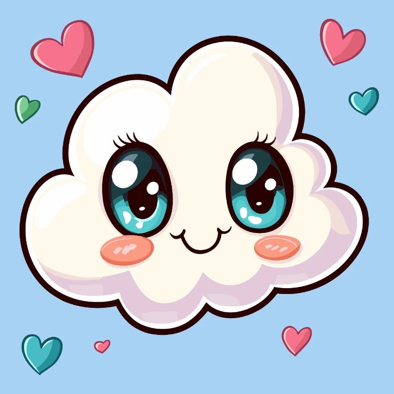 Cuddly Cloud with Hearts