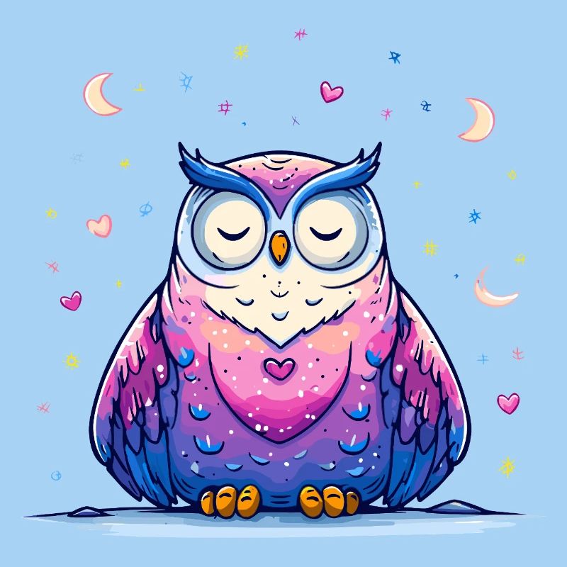 Amour de la chouette au clair de lune