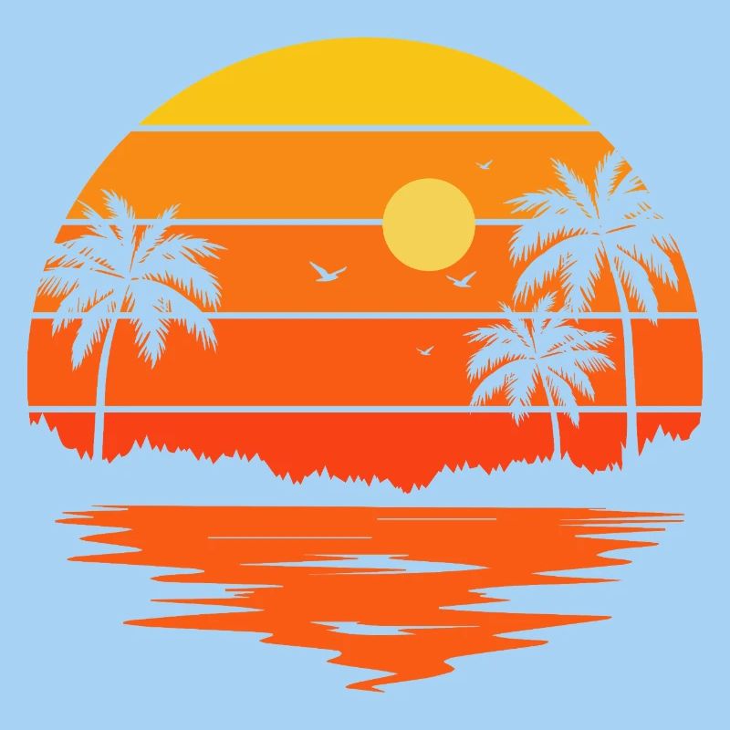 Sunset Retro Palme