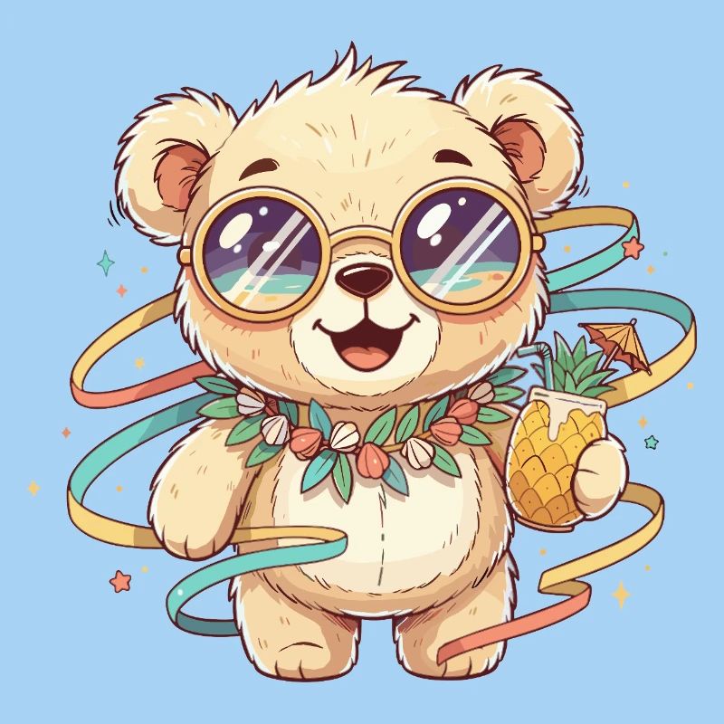 Sun bear with summer look