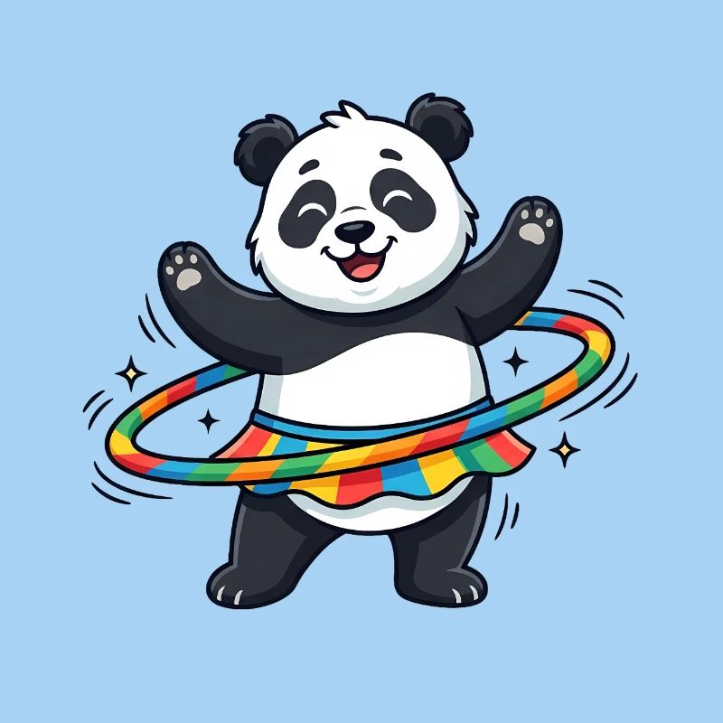 Rainbow Panda Hula-Hoop