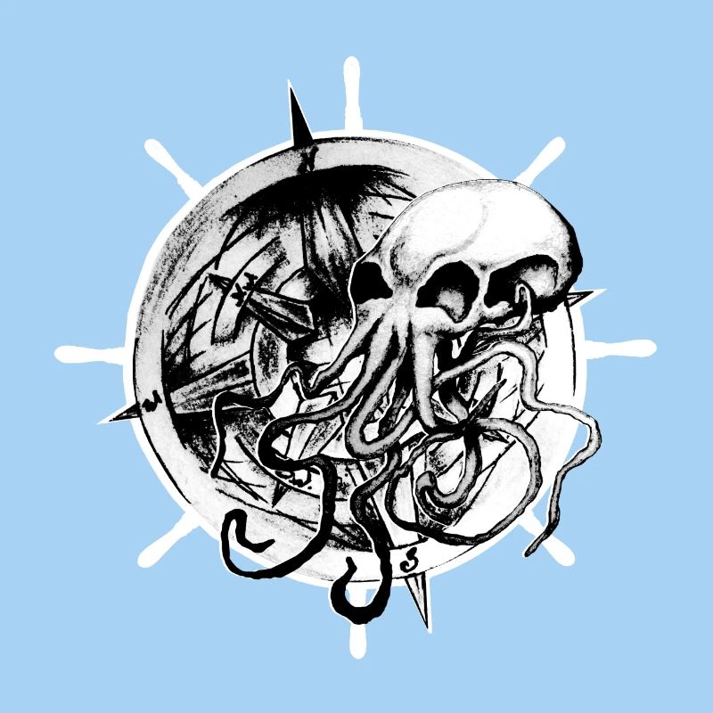 Conception de tatouage de crâne de pieuvre