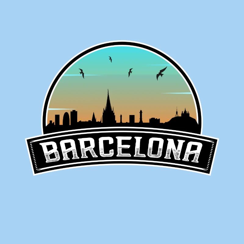 Barcelona Spain Skyline Spanish Souvenir