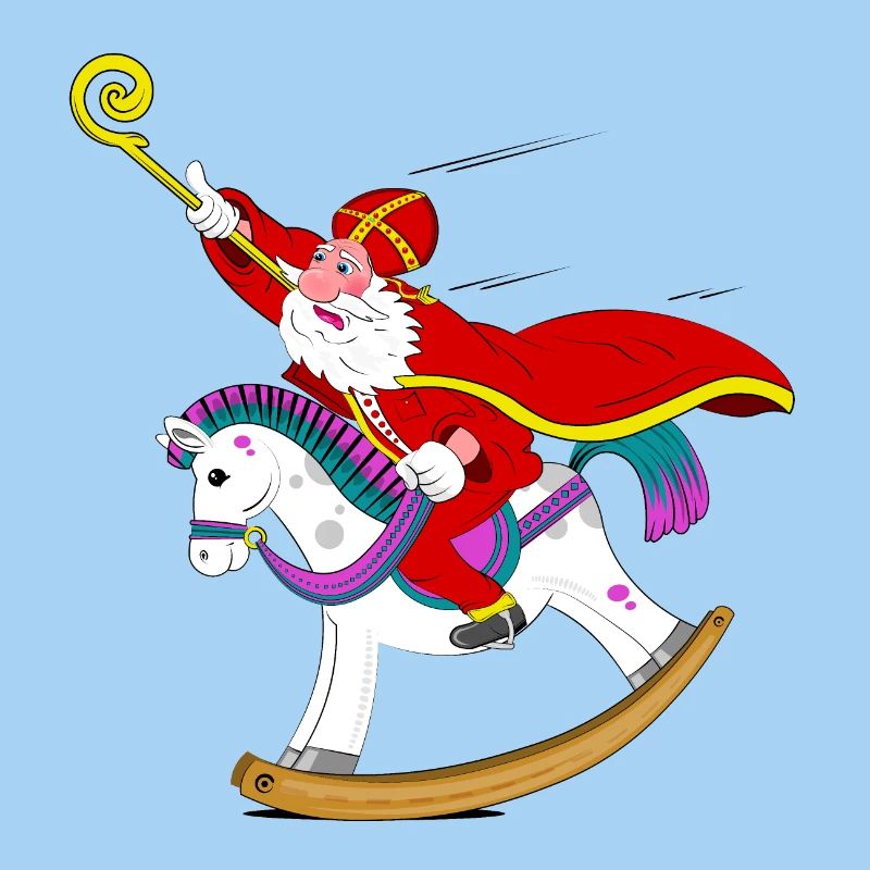 Sinterklaas auf Schaukelpferd