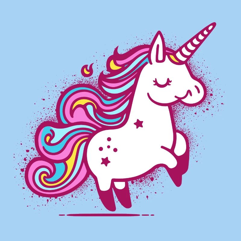 Whimsical Rainbow Unicorn Illustration
