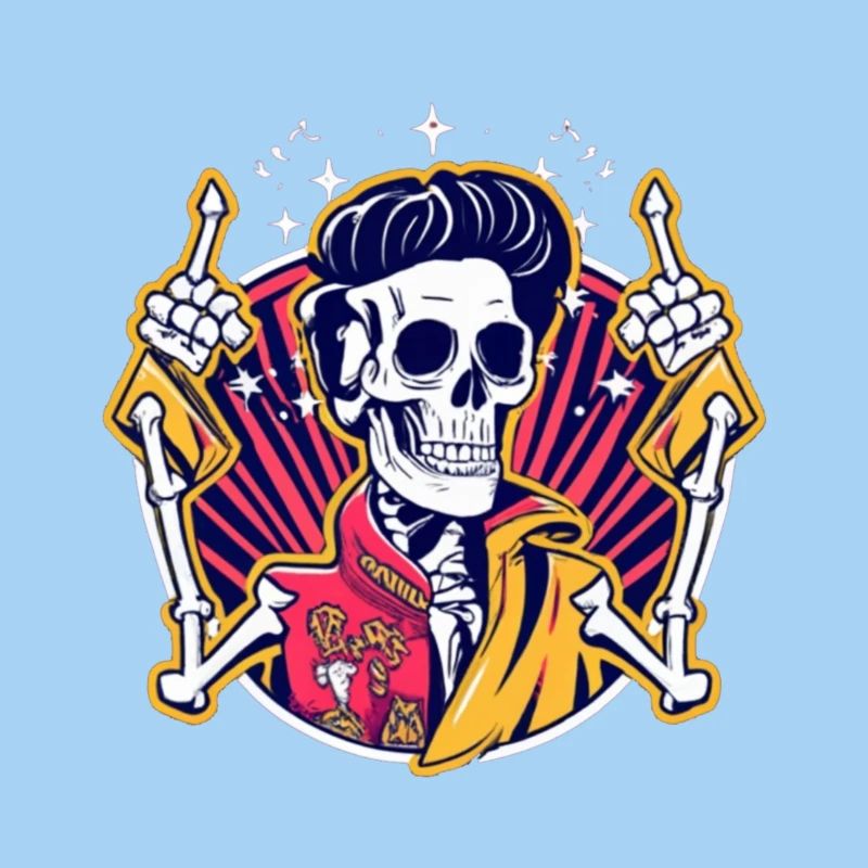 Neon Totenkopf Rockabilly Duell