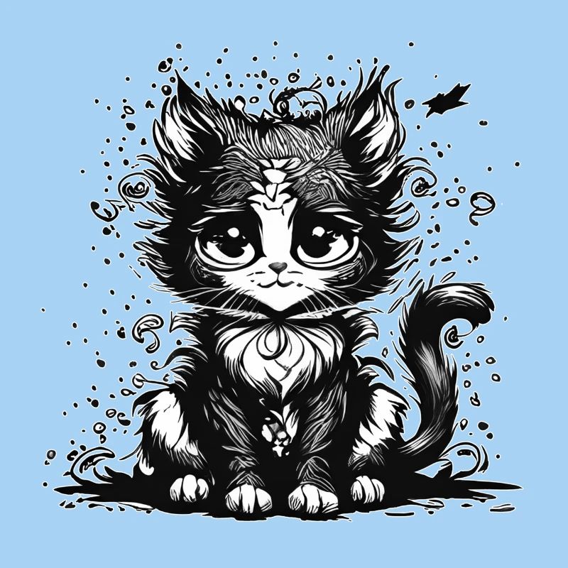 Träumende Manga Comic Katze