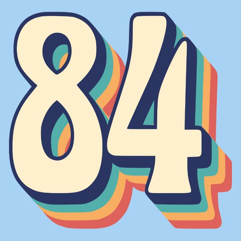 Vintage Retro T-Shirt Number 84 Eighty-Four