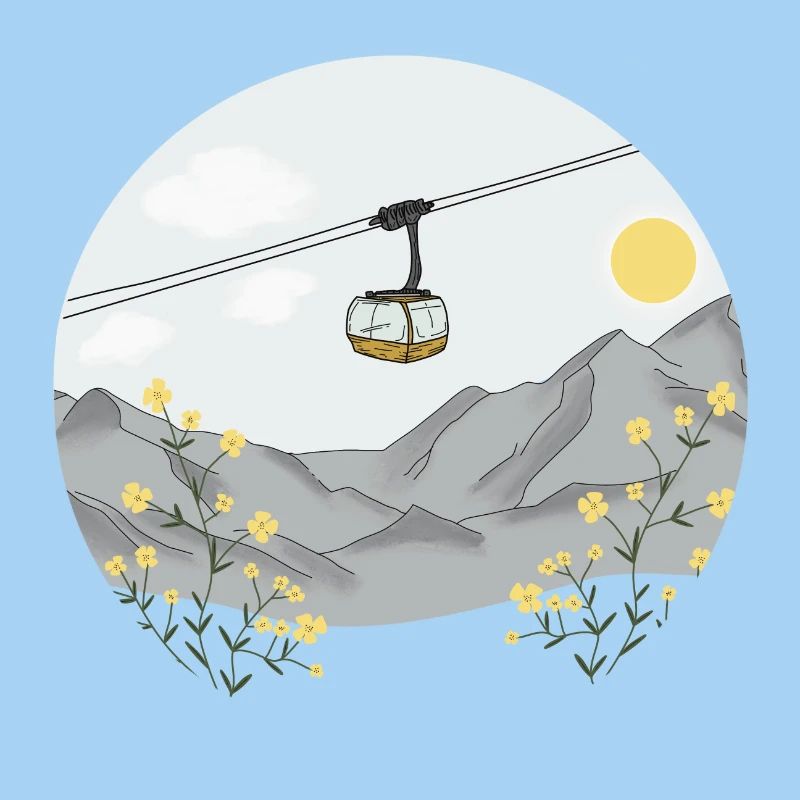 Gondelfahrt auf den Berg - Seilbahn