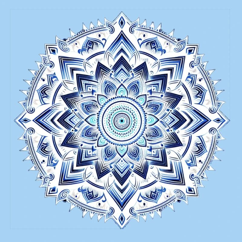 Blaues geometrisches Mandala