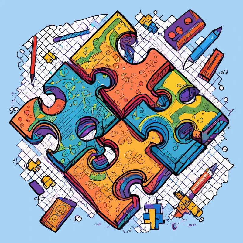 Puzzle auf weißem Hintergrund