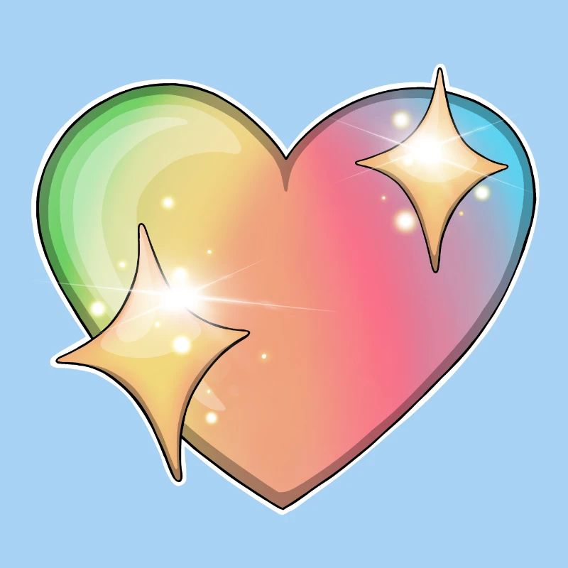 Regenbogenherz mit Sternenfunkeln