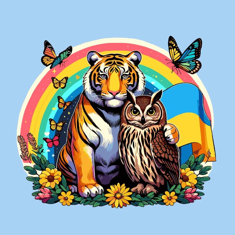 Tiger Eule Regenbogen