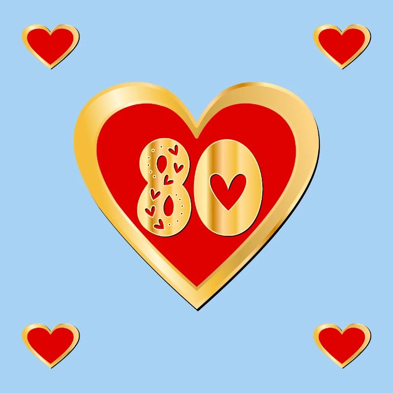 80th birthday Eighty Heart