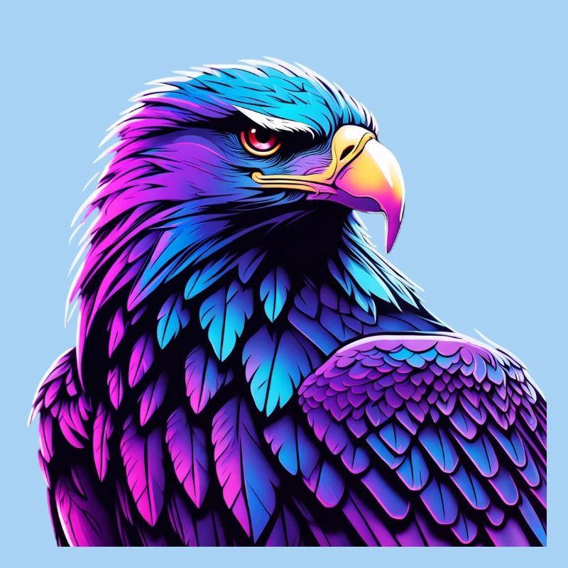 Glowing Eagle with Gradient