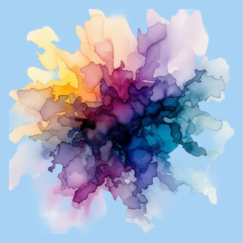 Explosion de couleurs : Frénésie de couleurs abstraites à l’aquarelle