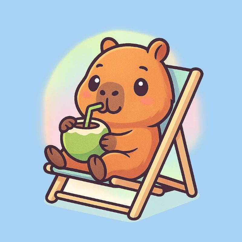 Capybara kawaii décontracté