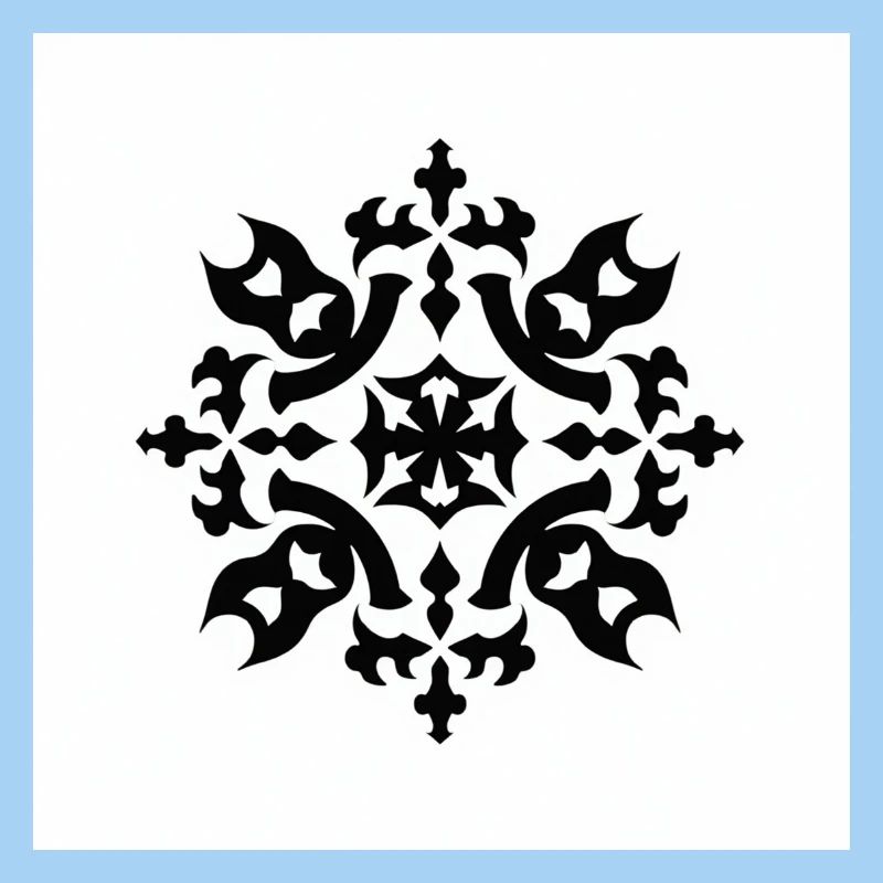 Motif complexe de flocon de neige noir