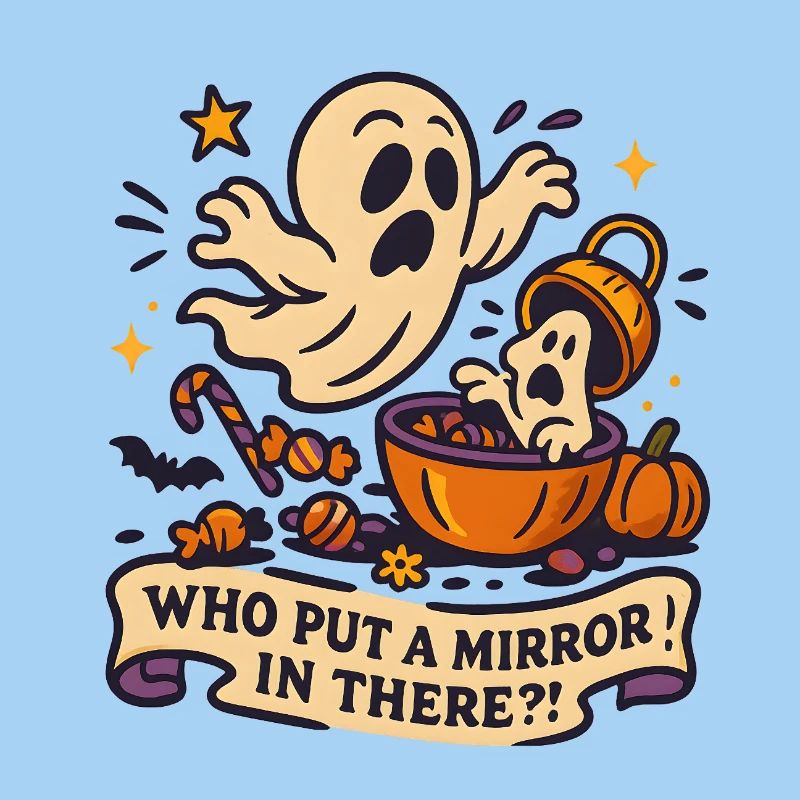 Spukgeist mit Halloween-Spruch