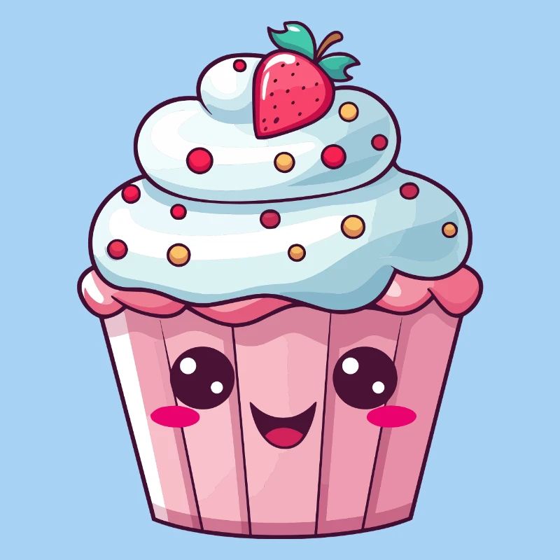Entzückende Erdbeerstreusel Cupcake