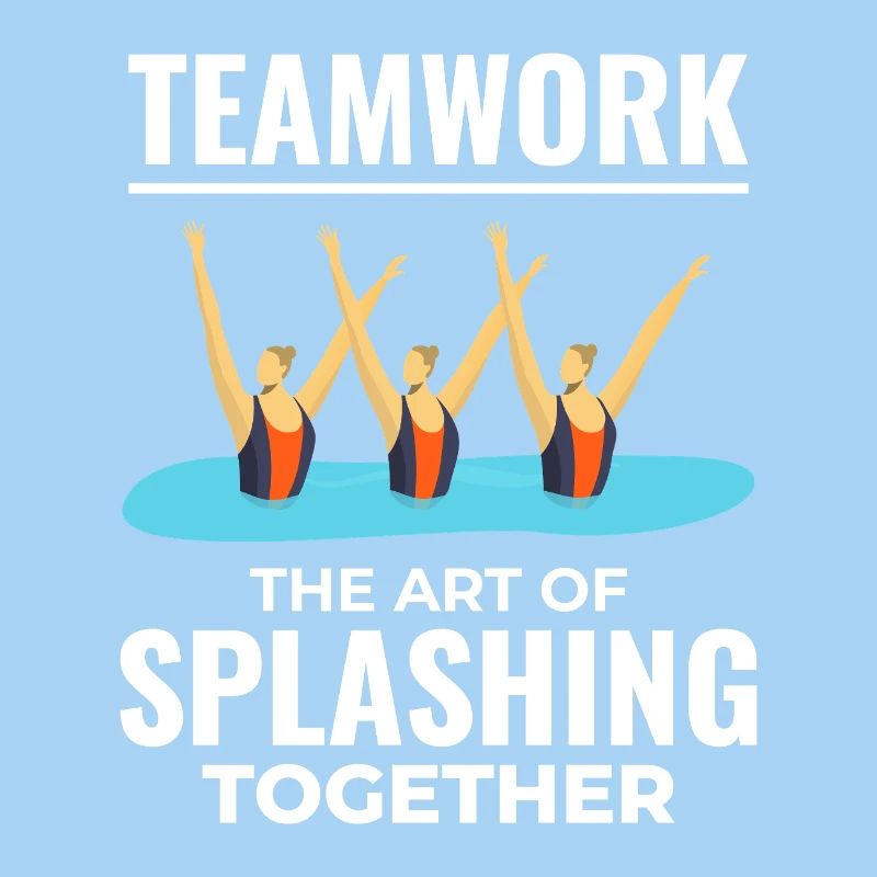Teamwork Spritzwasser Design Synchronschwimmen