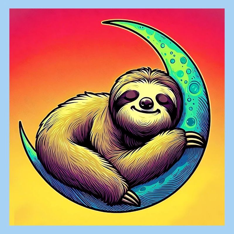 Faultier schläft auf dem Mond