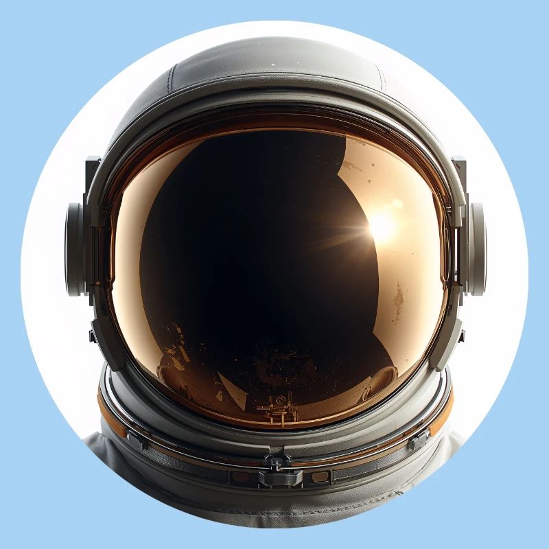 Astronaut helmet in sunlight