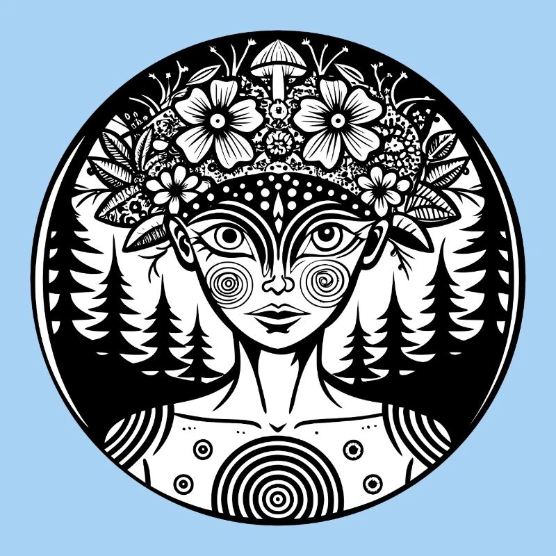 Mystischer Waldgeist Illustration