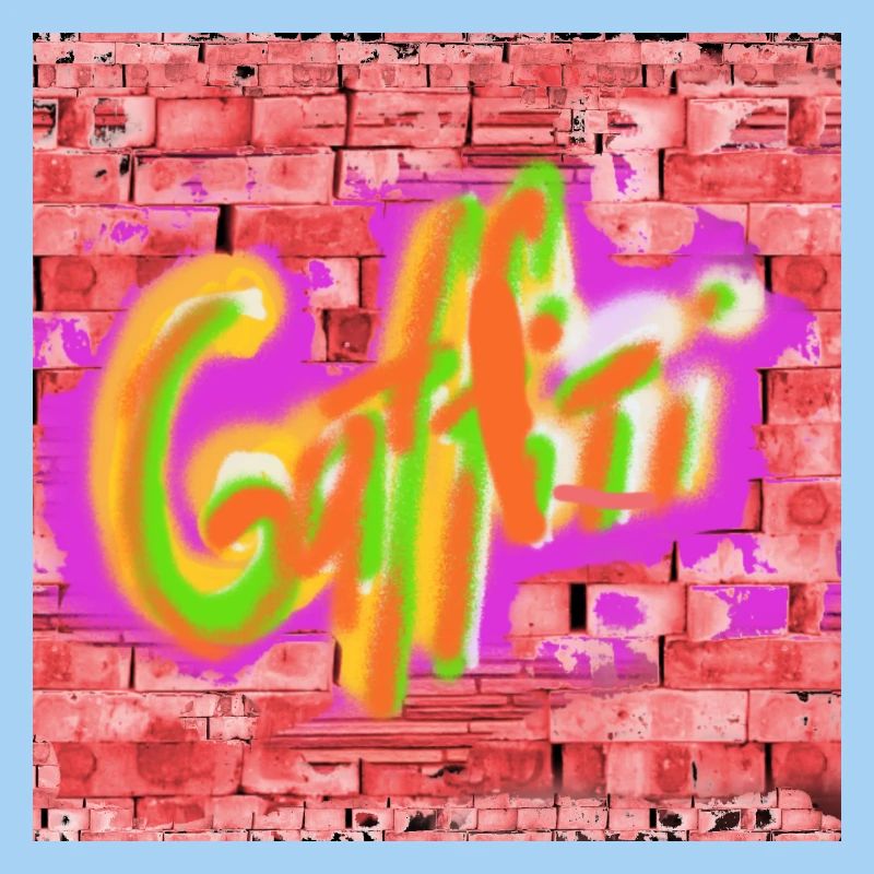 Bunte Graffiti auf Ziegeln