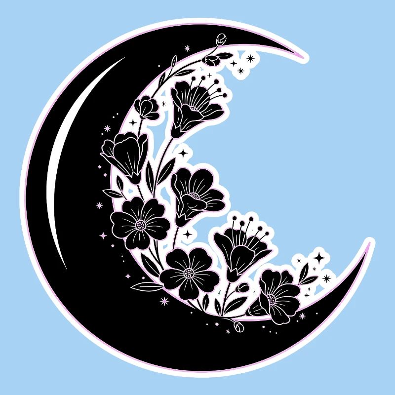 Blumen Mondphase Illustration