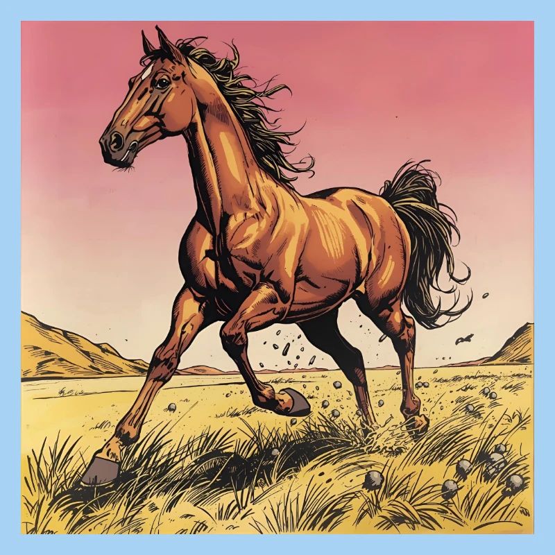 Dynamischer Wildpferd-Print