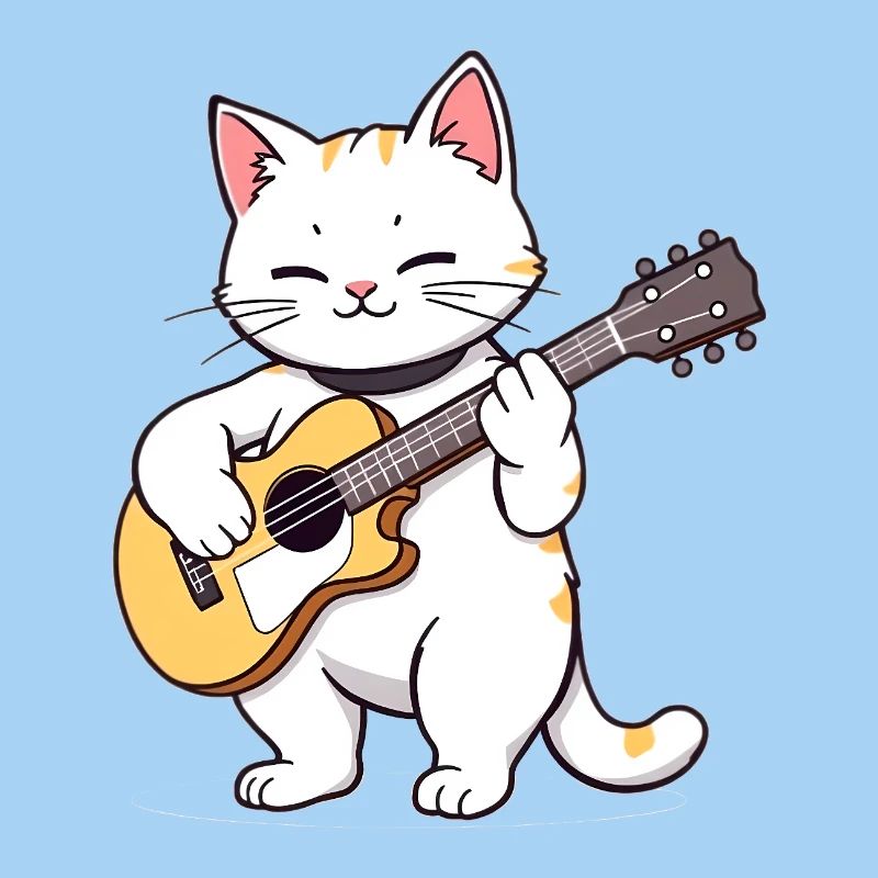 Katze spielt Gitarre