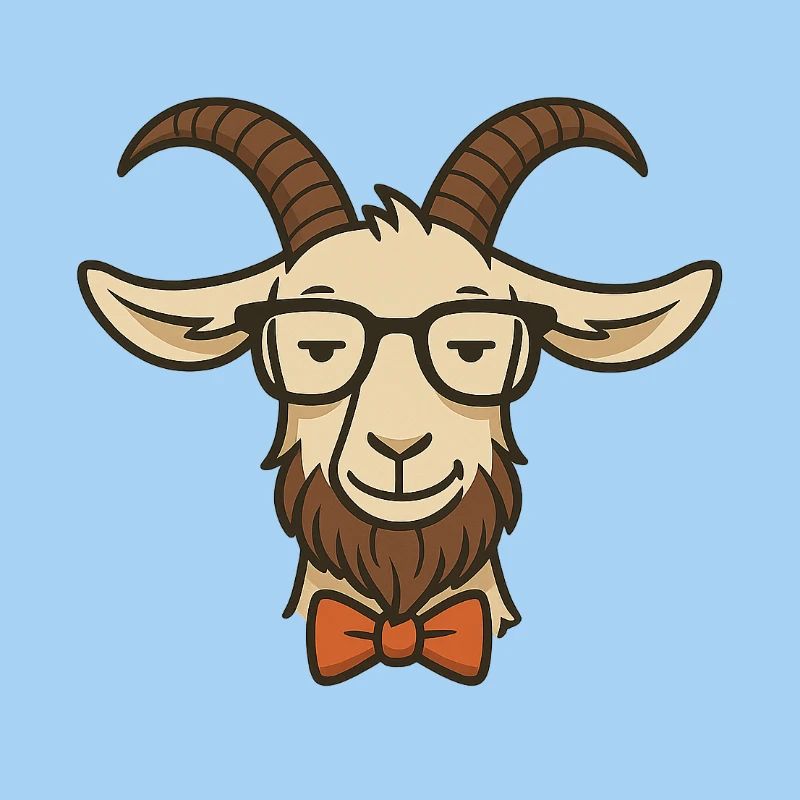 Ziege mit Brille und Fliege