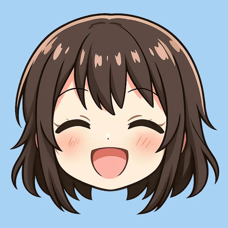 Chibi Gesicht Braunes Lächeln