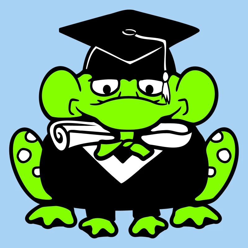 frog graduation high school diploma passed college cute