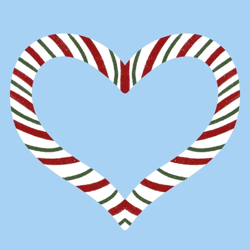 Candy Cane Striped Heart