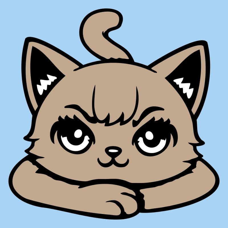Katze Grimmig Böse Blick Verschränkte Pfoten Frech
