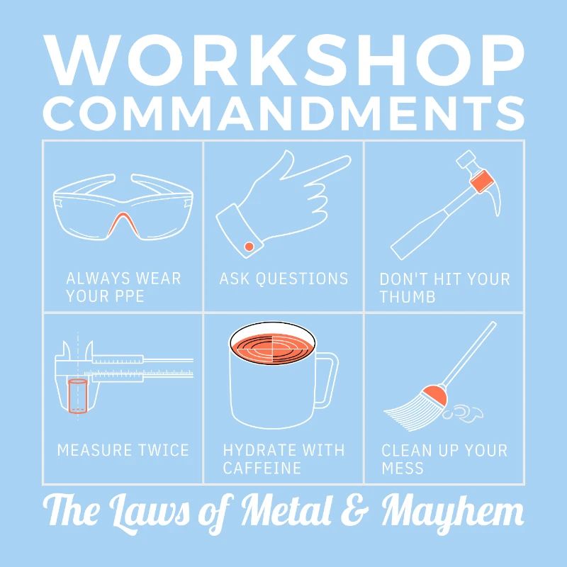 Workshop Rules, Sarcastic Machinist & Engineer Tee