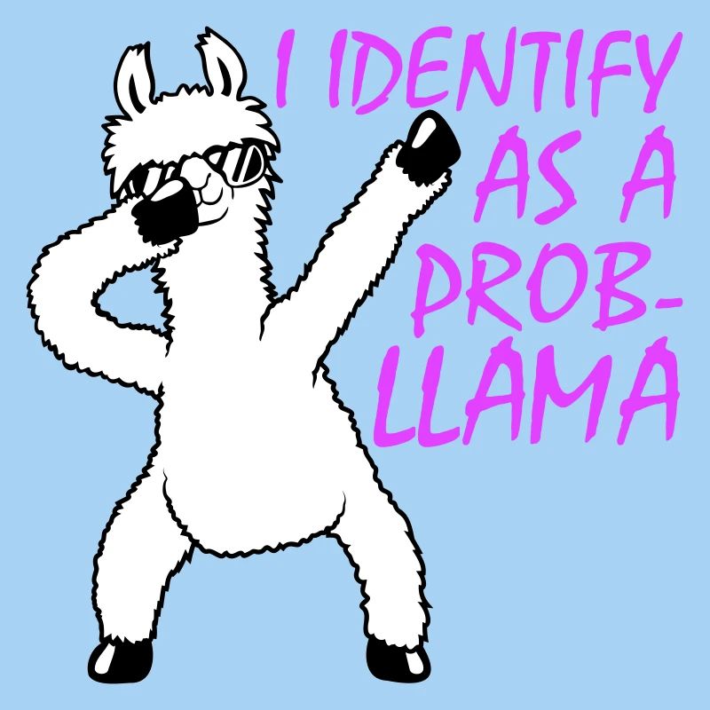 I Identify As A Probllama Cool Lama Problem Spruch