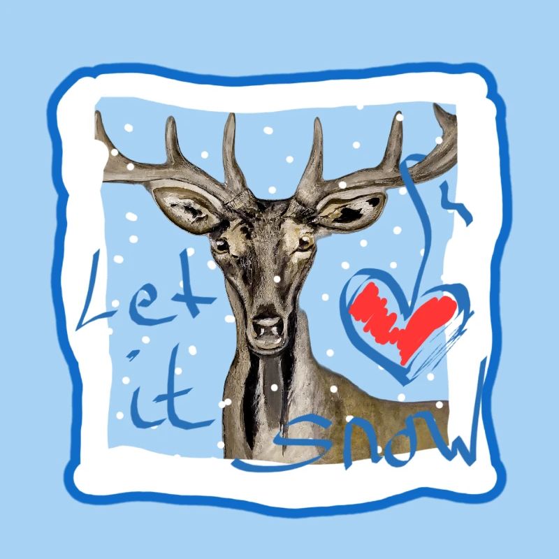 Deer motif let it snow