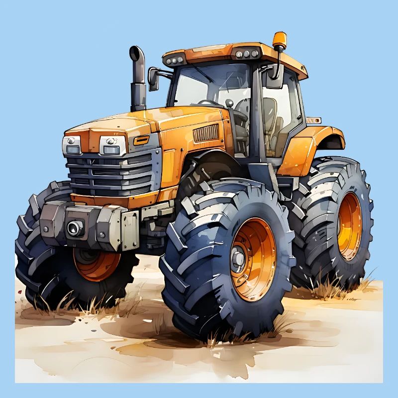 Gelber Power-Traktor Offroad-Action