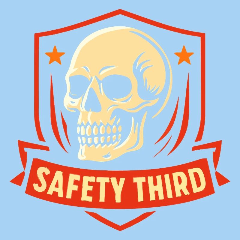 Sicherheit Dritte Abzeichen Schädel Safety Third