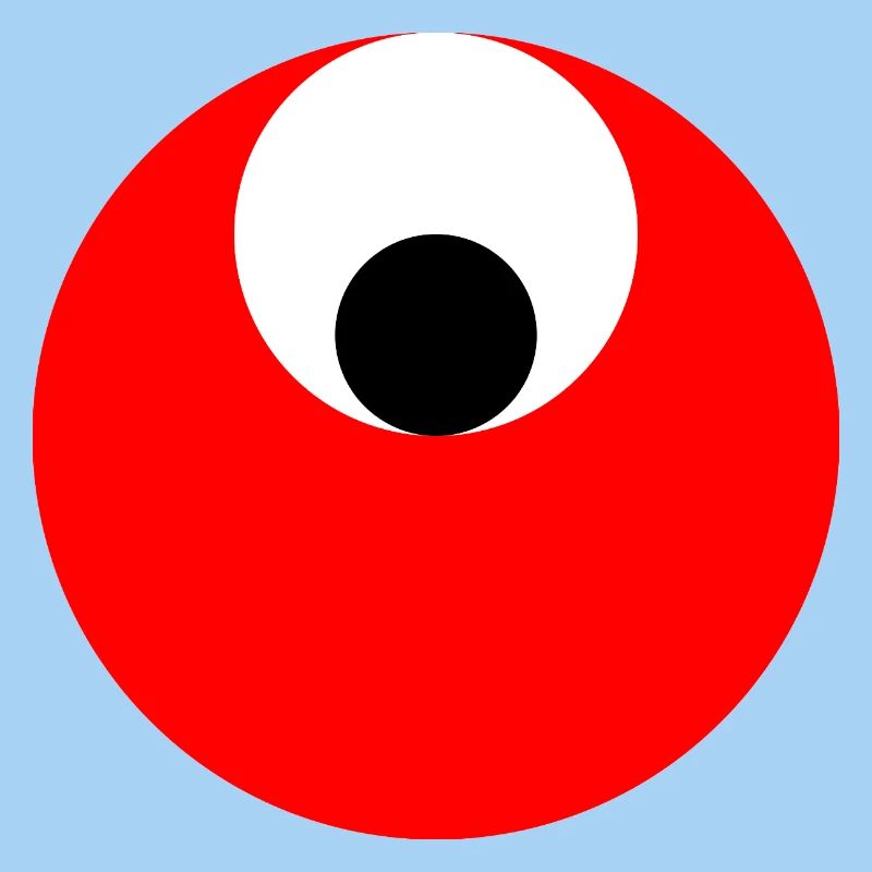 3 circles, red, white and black