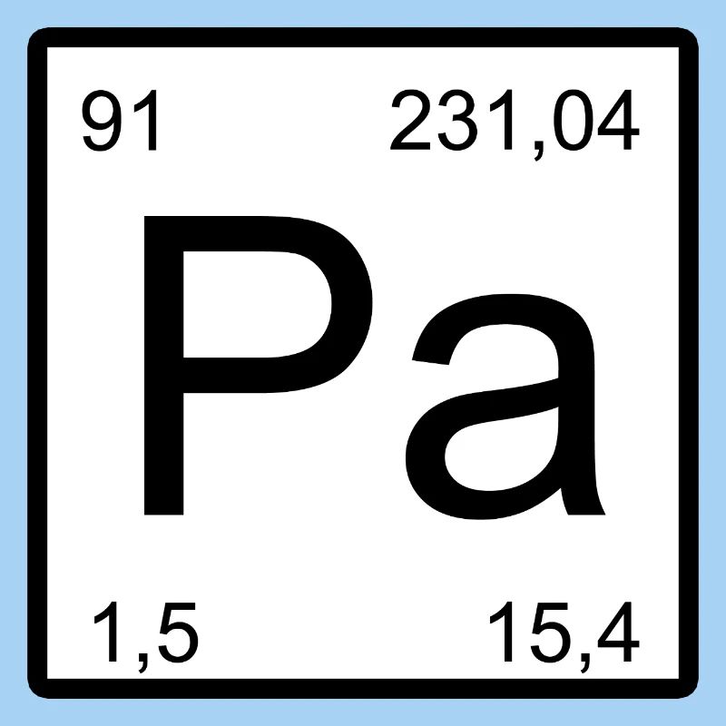 Protactinium Pa Element Typografie