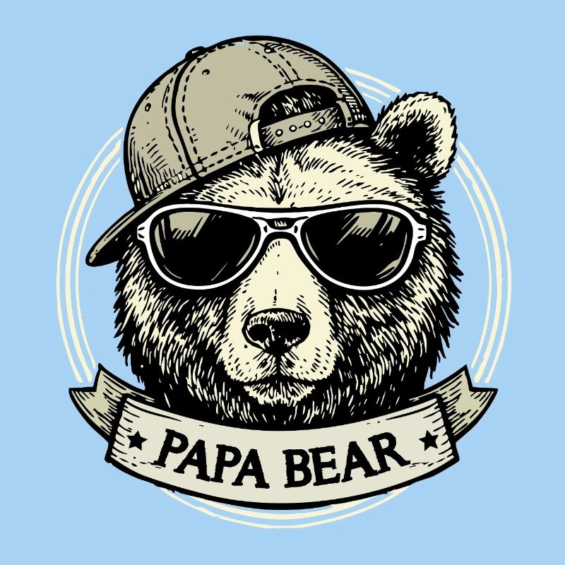 Papa Bear Vintage Retro Cool Dad Geschenk