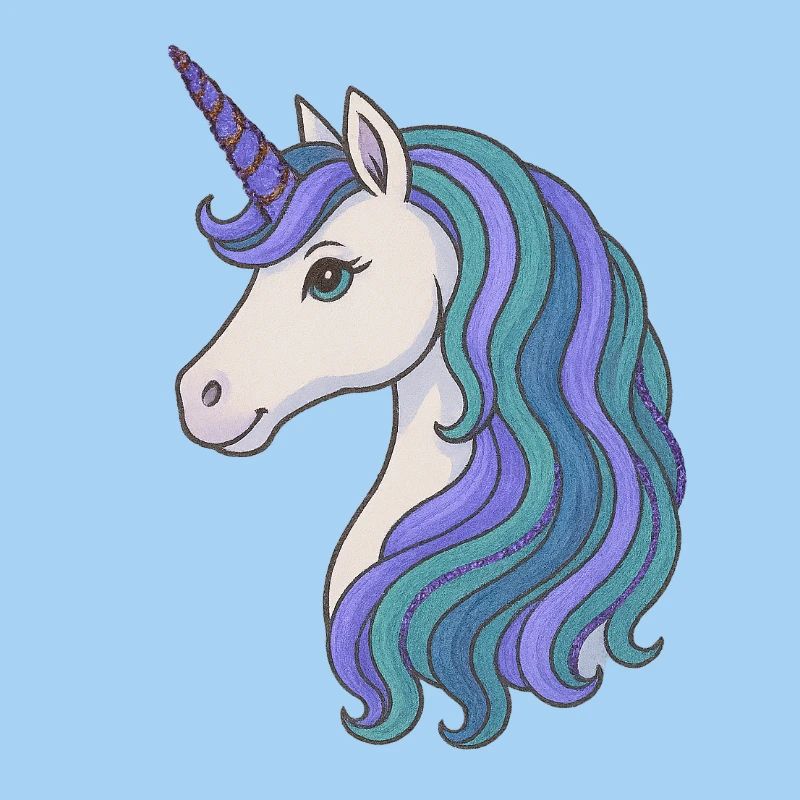 Pastell-Einhorn-Mähnenporträt