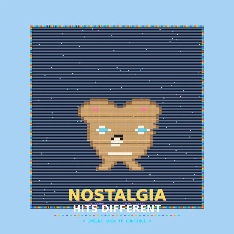 Nostalgie Pixelbär: RetroGlanz Design