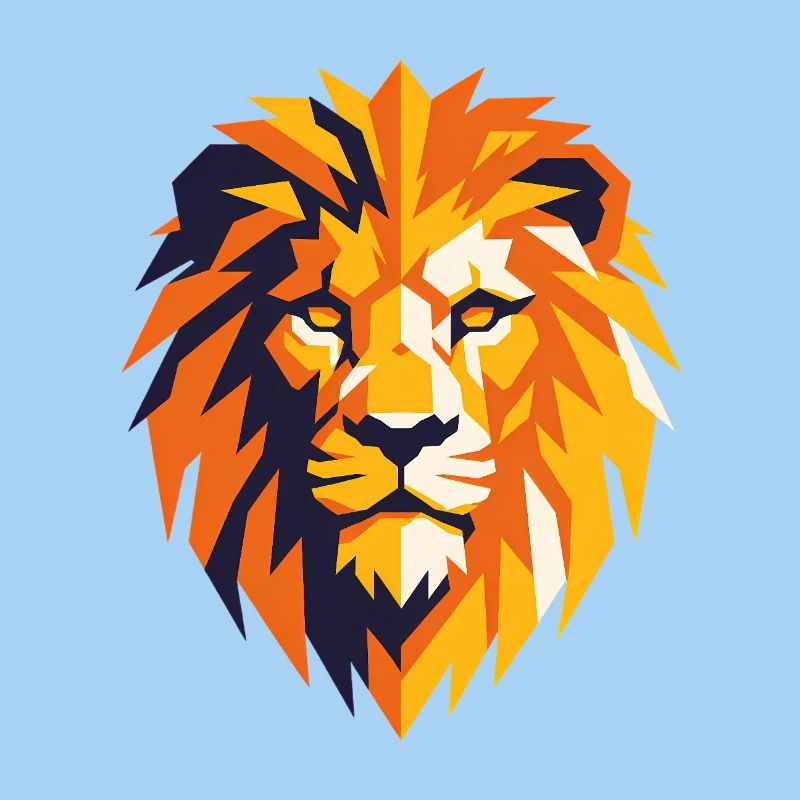Flamboyant Geometric Lion