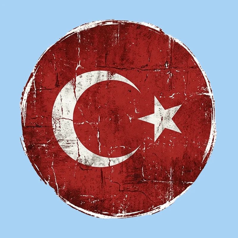 Turkey Flag Circle Design