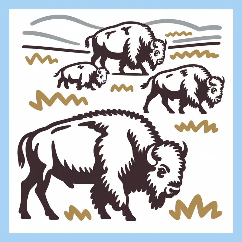 Bisonherde auf der Steppe
